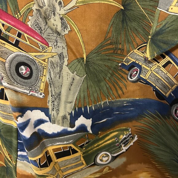 Vintage DIAMOND HEAD Sportswear Sz M Woodie Surf Cars Sleeveless Hawaiian Dress - Picture 6 of 12